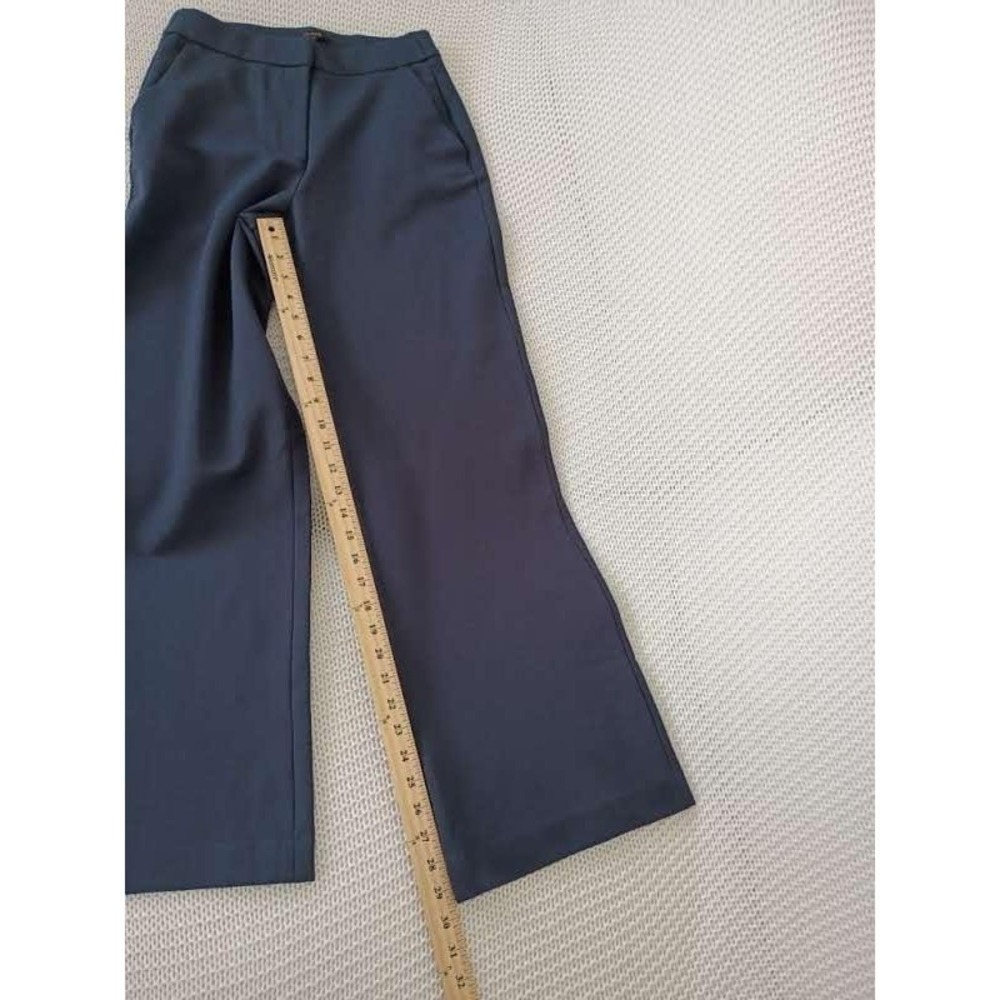 Quince Navy Blue Ultra Stretch Ponte Trouser Wide Leg Pants S W27 High Waisted - Picture 13 of 16